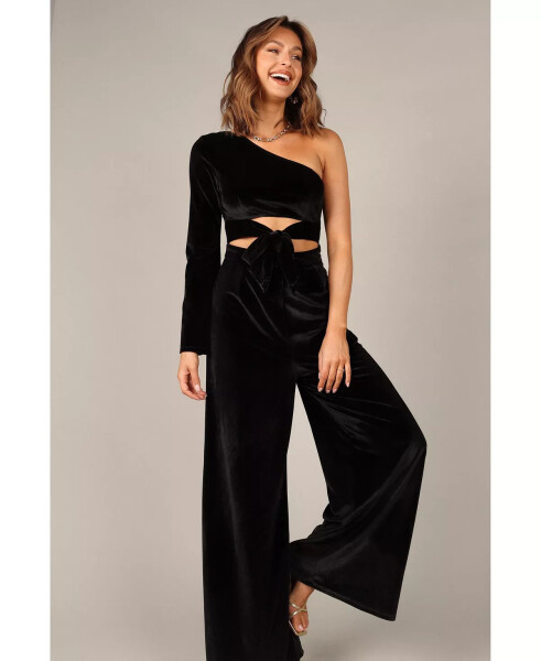 Women's Avery Velvet Jumpsuit Black - 3