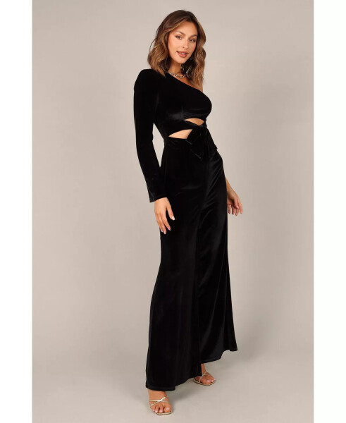 Women's Avery Velvet Jumpsuit Black - 4