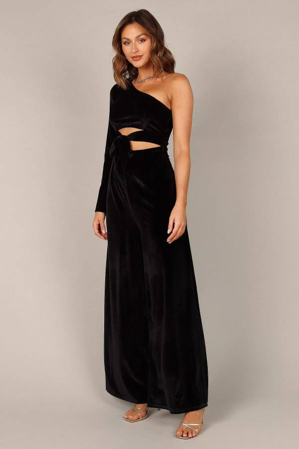 Women's Avery Velvet Jumpsuit Black - 7