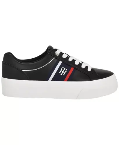 Women's Badria Logo Platform Sneakers - Black - TOMMY HILFIGER (1)