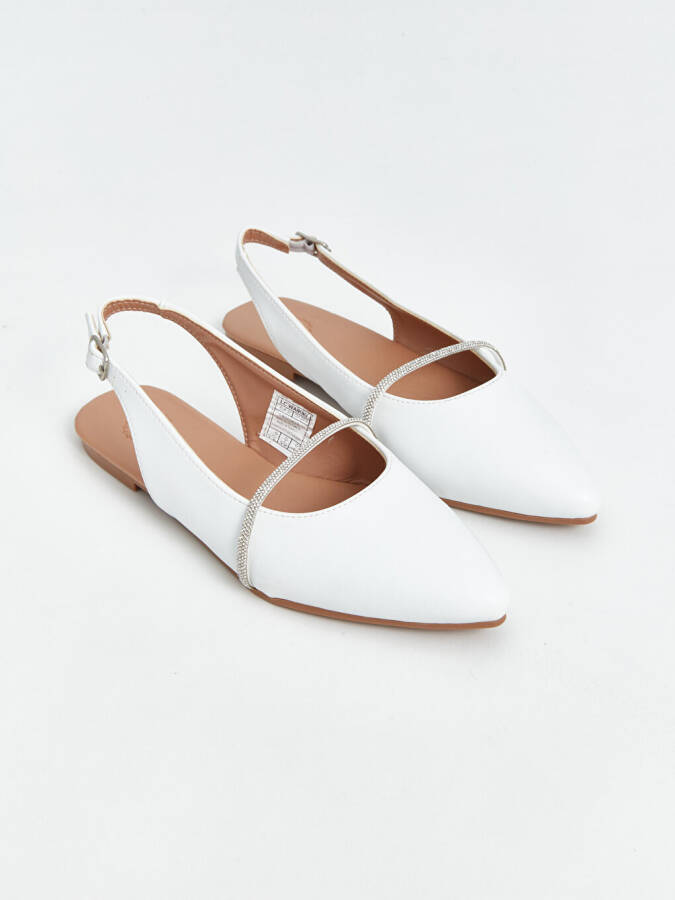 Women's Ballerina Shoes with Stone Details - 6