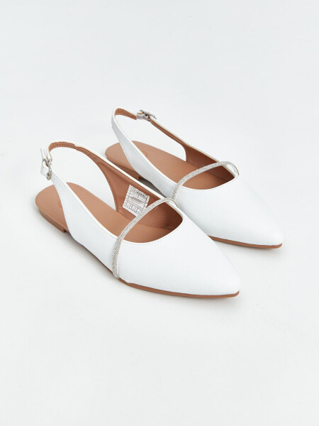 Women's Ballerina Shoes with Stone Details - 1