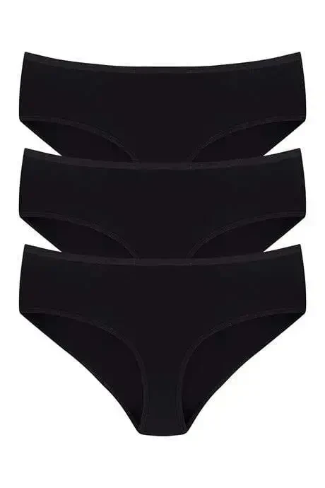 Women's Bamboo Panties Black 3-Pack Extra Soft and Stretchy, Breathable Fabric - 3