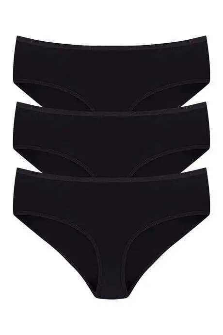 Women's Bamboo Panties Black 3-Pack Extra Soft and Stretchy, Breathable Fabric - 1