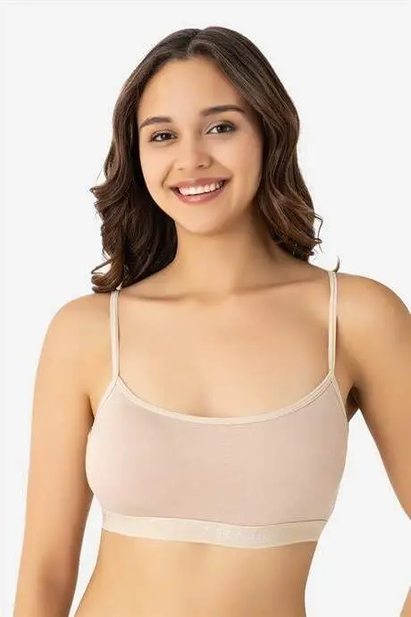 Women's Bamboo Strap Removable Padded Half Top Nude 3-Pack - 3