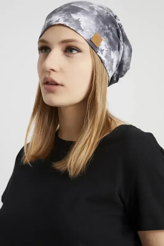 Women's Batik, Trendy Rope Detailed 4 Seasons Hat Beanie Buff Ultra Soft Natural Combed Cotton-Batik - 3