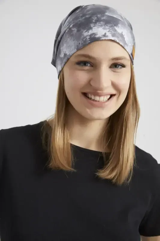 Women's Batik, Trendy Rope Detailed 4 Seasons Hat Beanie Buff Ultra Soft Natural Combed Cotton-Batik - 4