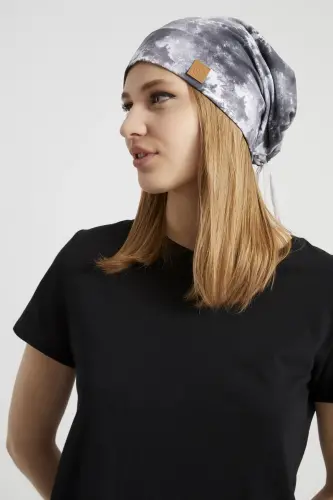 Women's Batik, Trendy Rope Detailed 4 Seasons Hat Beanie Buff Ultra Soft Natural Combed Cotton-Batik - BUTIKGIZ (1)