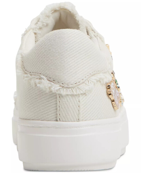 Women's Beachvibes Embellished Lace-Up Sneakers-Ivory Denim - 3