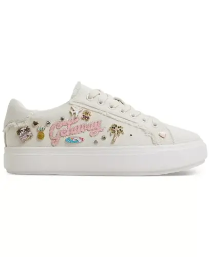 Women's Beachvibes Embellished Lace-Up Sneakers-Ivory Denim - ALDO (1)