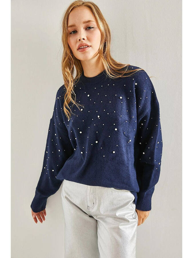 Women's Beaded Knit Sweater - 7