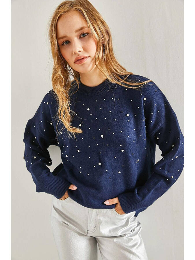 Women's Beaded Knit Sweater - 10