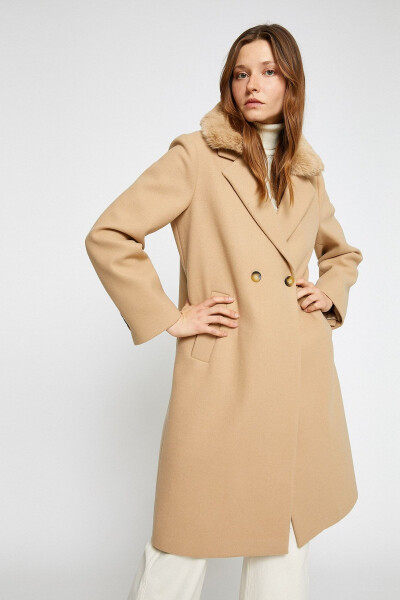 Women's Beige Coat (3WAK00106EW) - 2