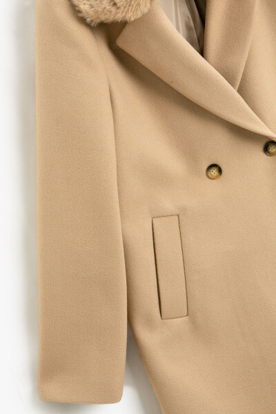 Women's Beige Coat (3WAK00106EW) - 7