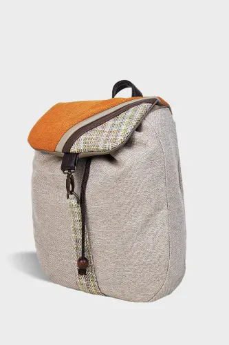 Women's Beige Handmade Backpack-Beige - AYŞE TEYZE'NIN ÇANTALARI (1)