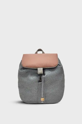 Women's Beige Pink Handmade Backpack-BeigePink 