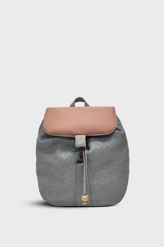 Women's Beige Pink Handmade Backpack-BeigePink - 1