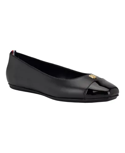 Women's Bekim Cap Toe Ballet Flats-Black 