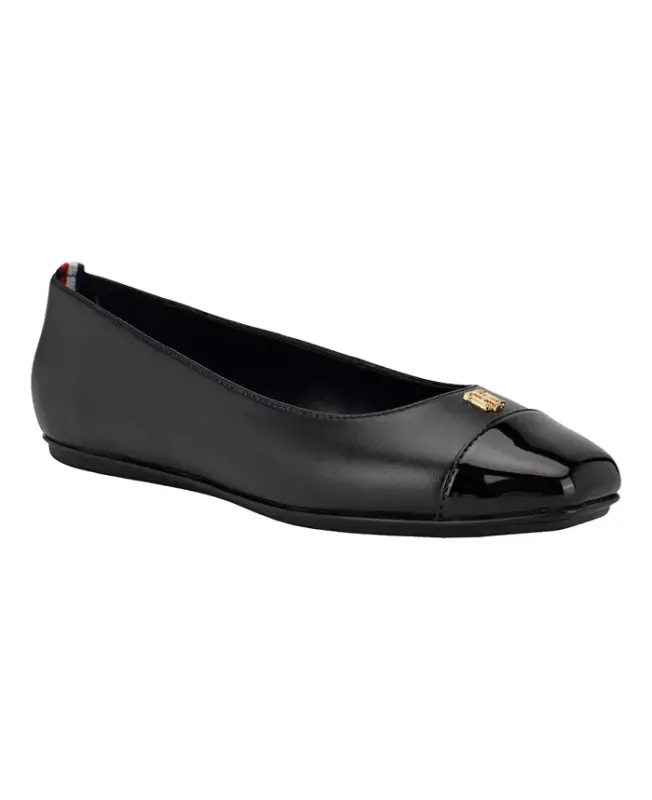 Women's Bekim Cap Toe Ballet Flats-Black - 1