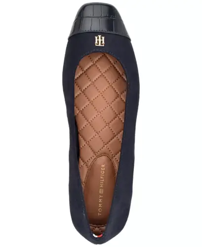 Women's Bekim Cap Toe Ballet Flats - Dark Blue Croco - 4