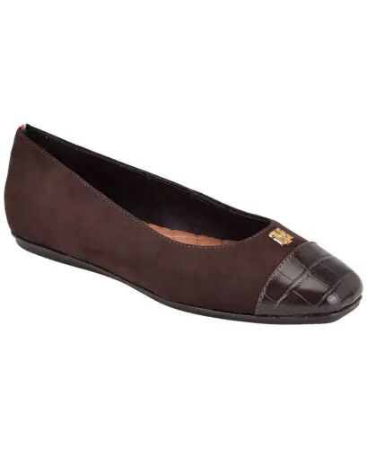 Women's Bekim Cap Toe Ballet Flats - Dark Brown Croco - 1