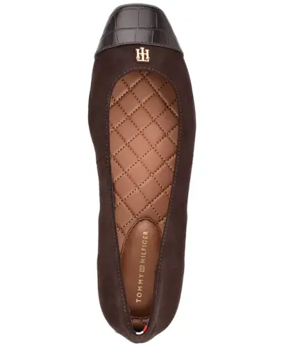 Women's Bekim Cap Toe Ballet Flats - Dark Brown Croco - 4