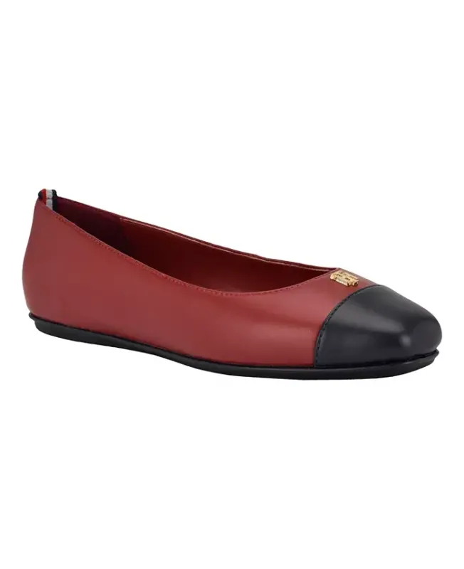 Women's Bekim Cap Toe Ballet Flats-Dark Red - 1