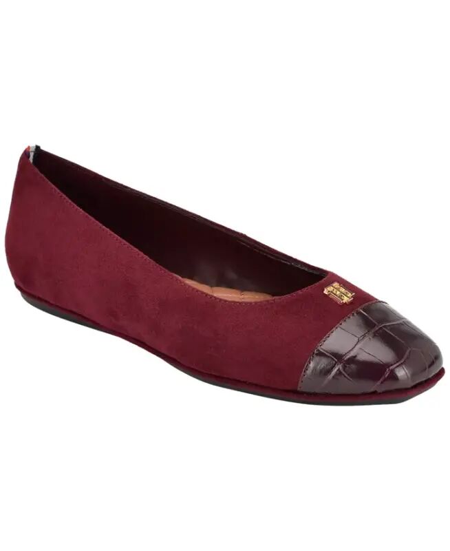 Women's Bekim Cap Toe Ballet Flats - Dark Red Croco - TOMMY HILFIGER