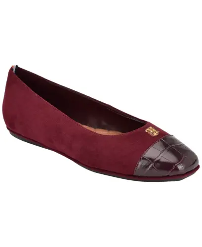 Women's Bekim Cap Toe Ballet Flats - Dark Red Croco - 1