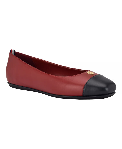 Women's Bekim Cap Toe Ballet Flats Dark Red/Black - 1