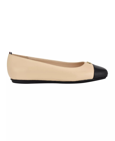 Women's Bekim Cap Toe Ballet Flats Medium Natural, Black - 2