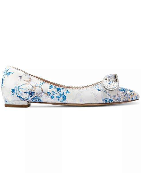 Women's Bellport Bow Skimmer Flats Peacock Print Leather - 2