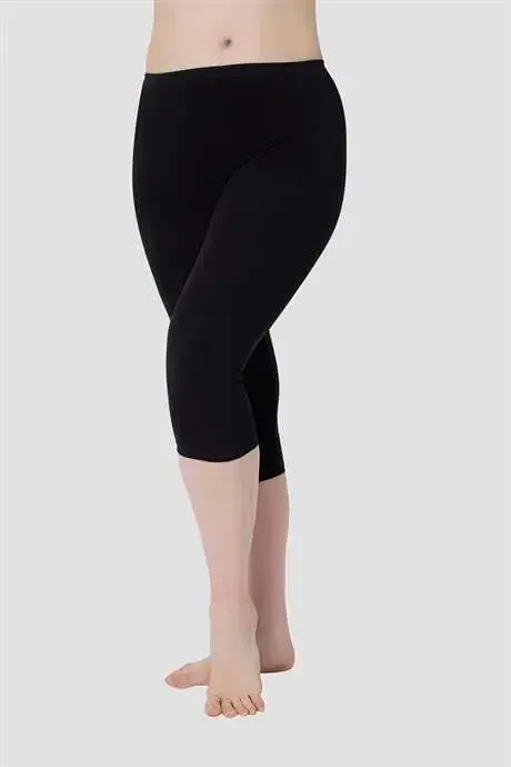 Women's Below Knee Capri Length Knitted Leggings White - Black 2-Pack - 3