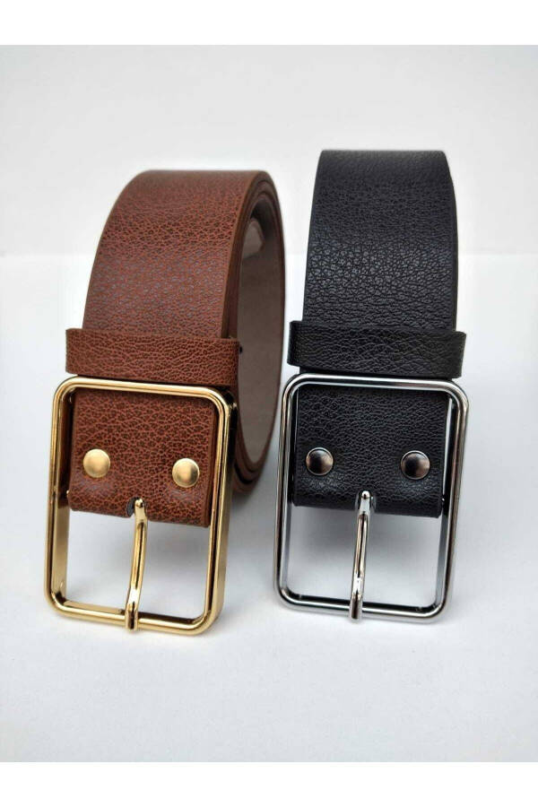 Women's Belt Double Pack Black Brown - 3