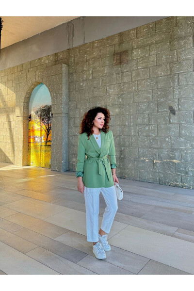 Women's Belted Blazer Jacket - GENEL MARKALAR (1)