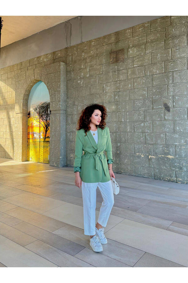 Women's Belted Blazer Jacket - 2