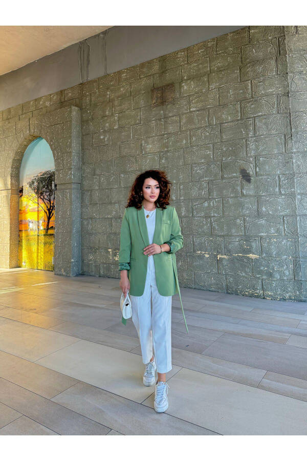 Women's Belted Blazer Jacket - 3