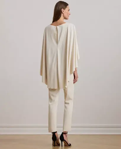 Women's Belted Cape Georgette Jumpsuit - 4