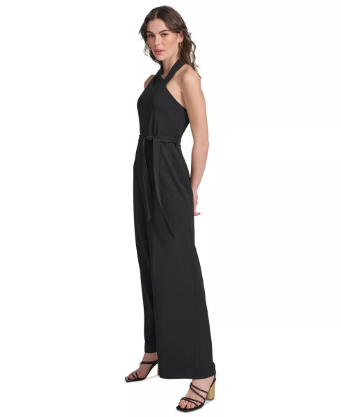 Women's Belted Flare-Leg Jumpsuit Black - 3