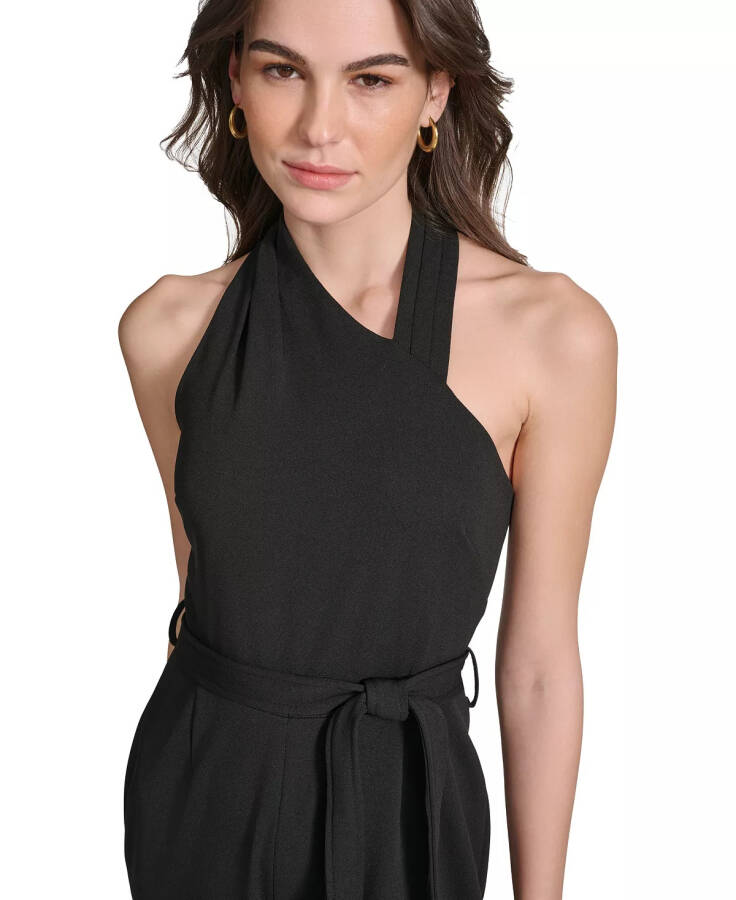 Women's Belted Flare-Leg Jumpsuit Black - 5