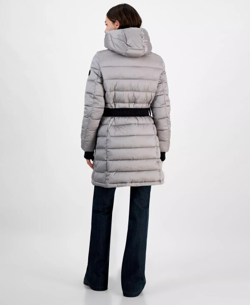 Women's Belted Hooded Puffer Coat, Created for Modazone Nickel - 2