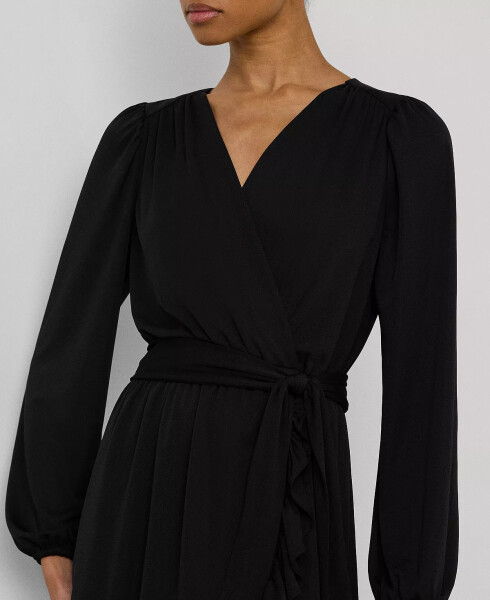 Women's Belted Stretch Jersey Dress Black - 3