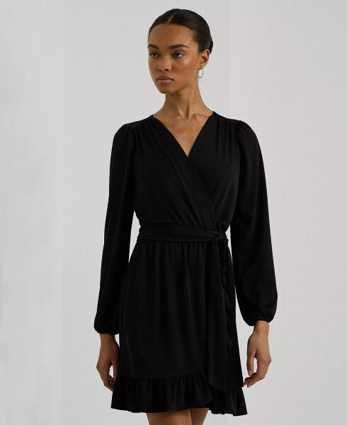 Women's Belted Stretch Jersey Dress Black - 4