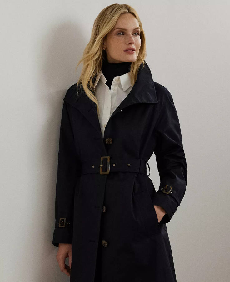 Women's Belted Trench Coat Dk Navy - 1