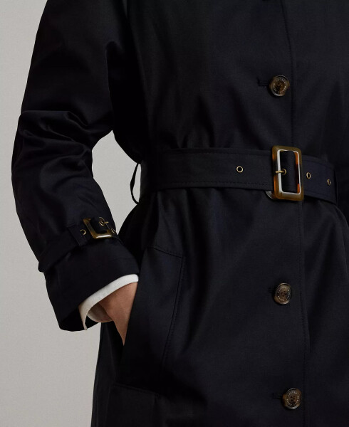 Women's Belted Trench Coat Dk Navy - 4