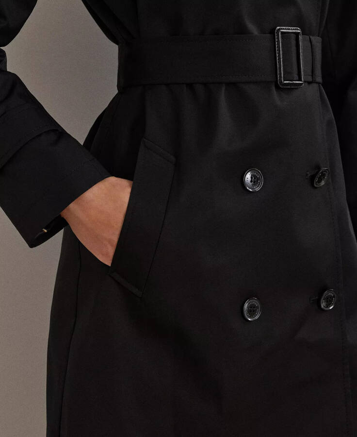 Women's Belted Water-Resistant Trench Coat Black - 5