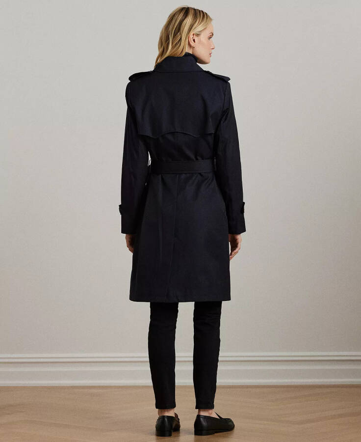 Women's Belted Water-Resistant Trench Coat Dark Navy - 2