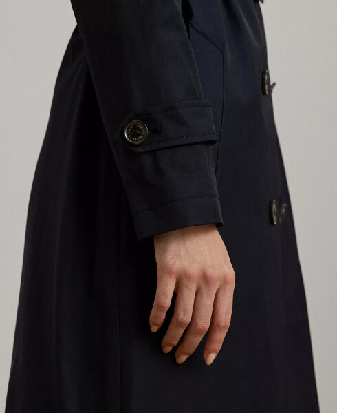 Women's Belted Water-Resistant Trench Coat Dark Navy - 5