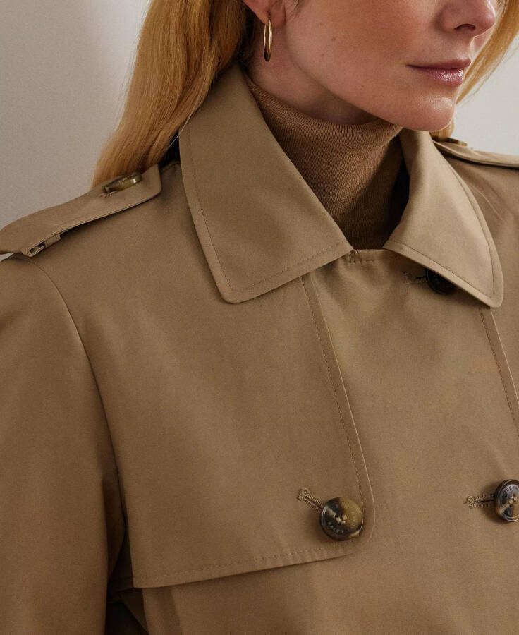 Women's Belted Water-Resistant Trench Coat Sand - 4