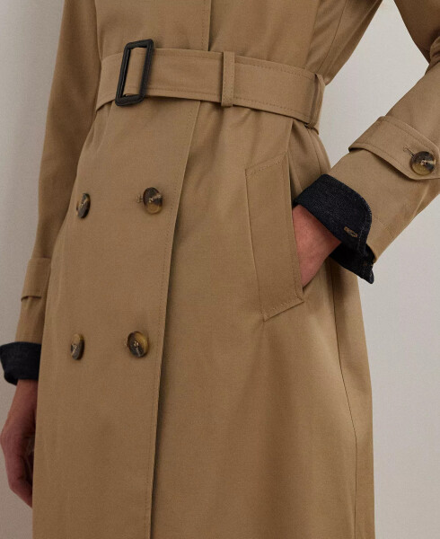 Women's Belted Water-Resistant Trench Coat Sand - 5